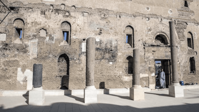 Ancient ruins with columns in Egypt