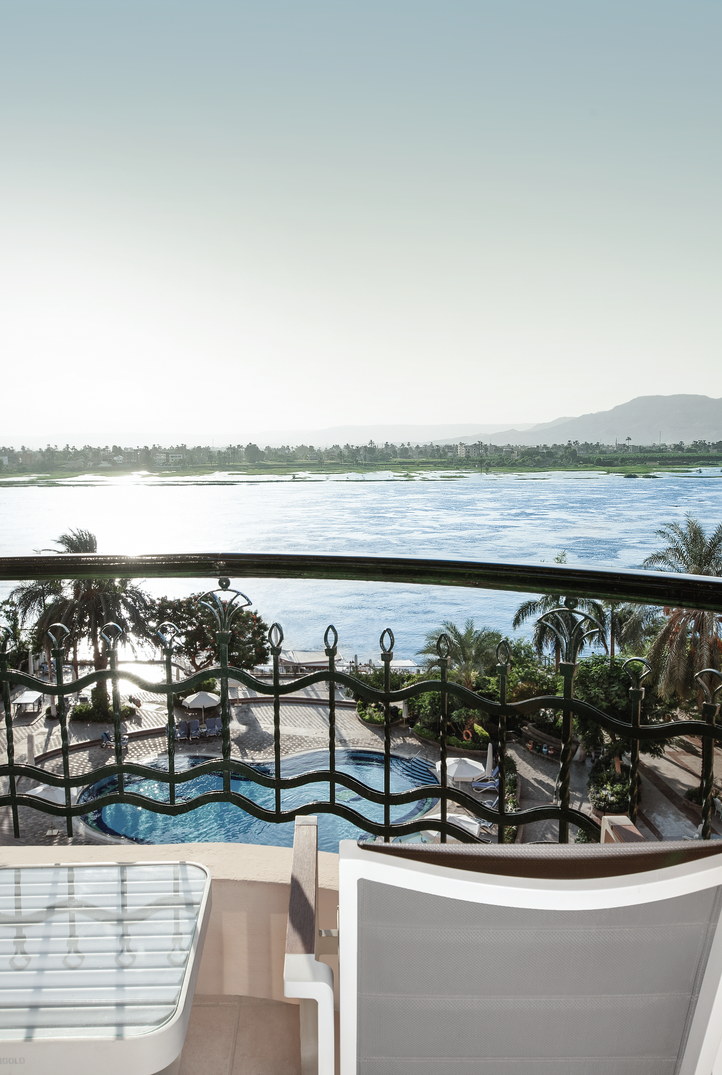 Steigenberger Nile Palace Hotel in Luxor with a luxurious pool area overlooking the Nile River